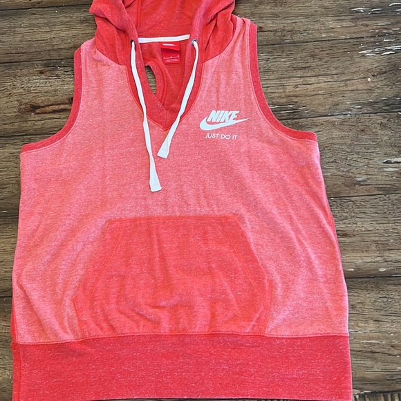 Nike Coral Orange Hooded Tank Top - Picture 5 of 10